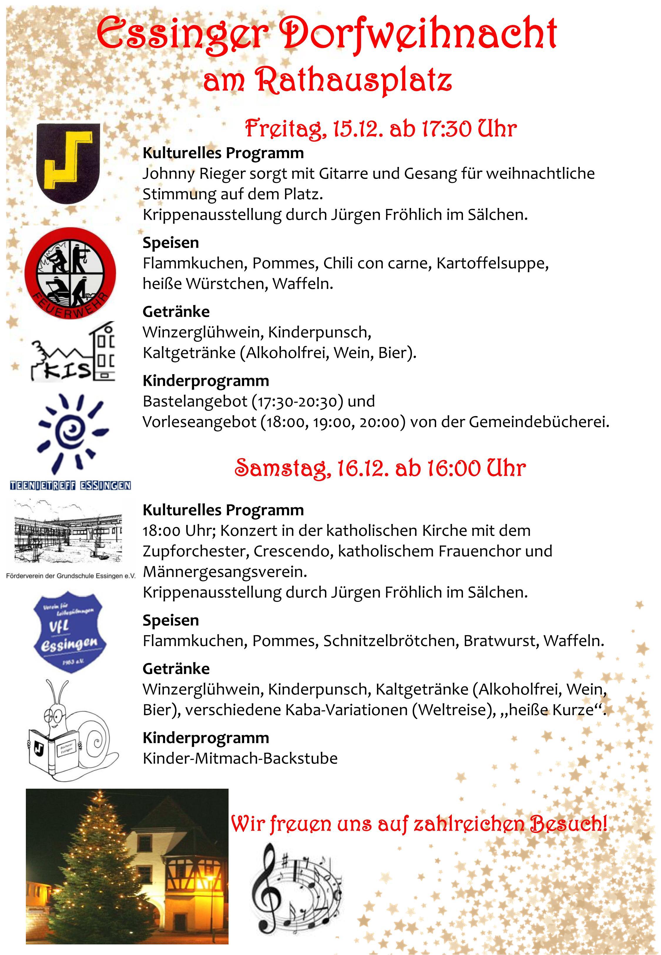 Flyer der Essinger Dorfweihnacht