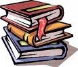 Digitales Bild mit gestapelten bunten Büchern