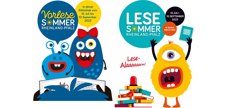 Logos von Vorlese- und Lesesommer 2023